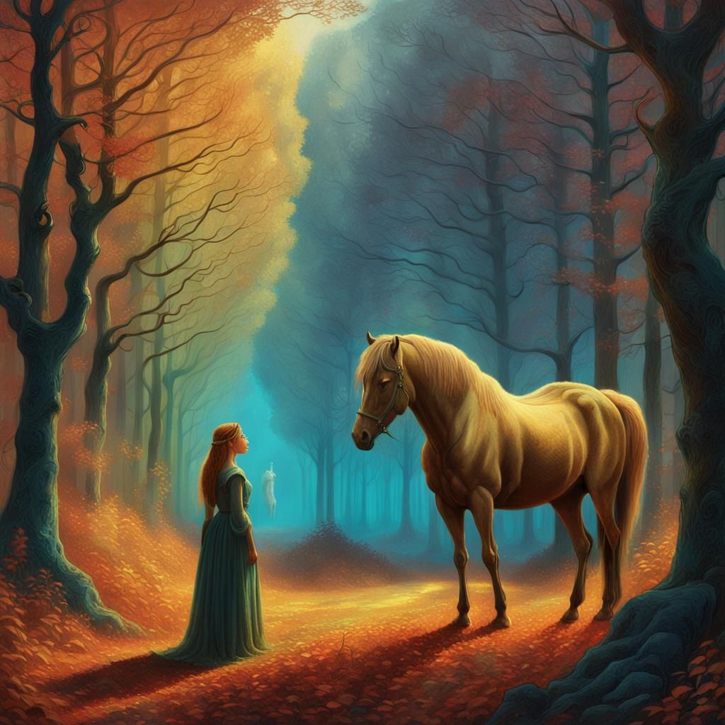 Mystical Centaur in Forest: Fantasy Matte Painting