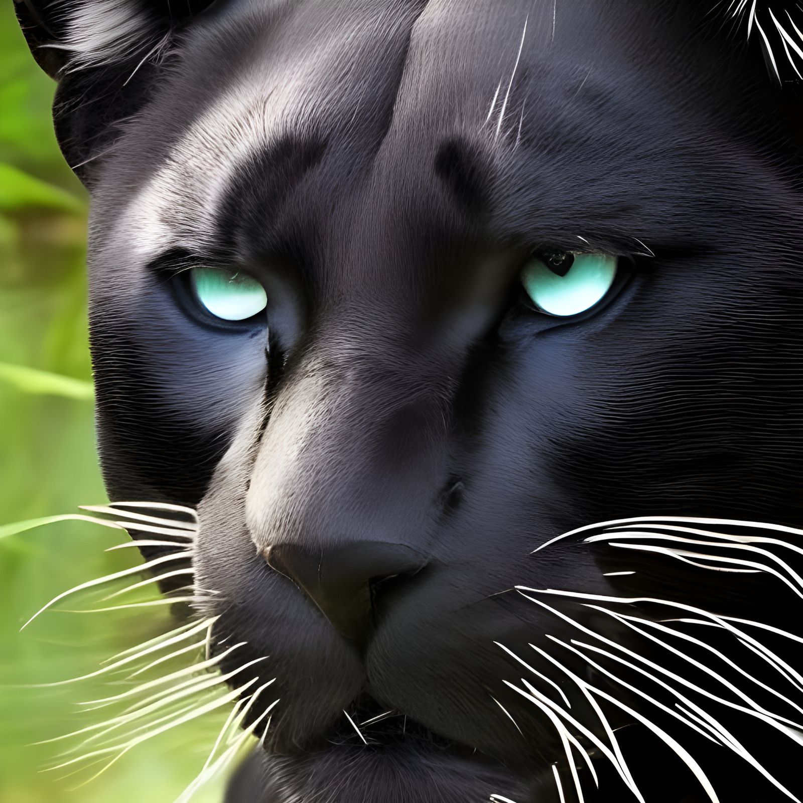 Majestic Black Panther with Emerald Eyes