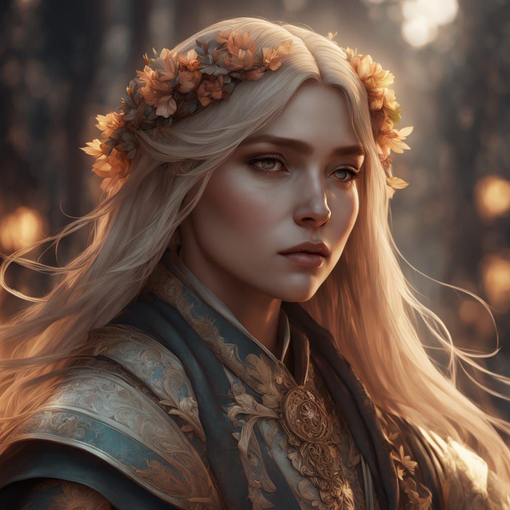 Ethereal Goddess Twins in Golden Hour