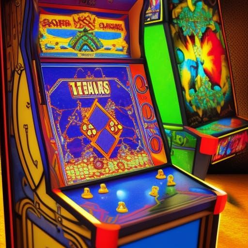 16th Century Tetris Arcade Hall: Hyperrealistic Concept Art