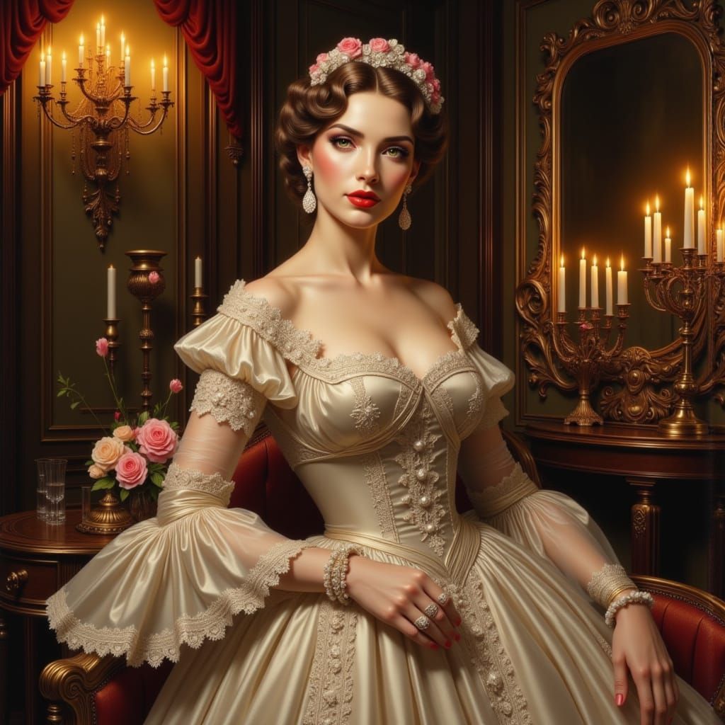 A Victorian Lady in Elegant Splendor