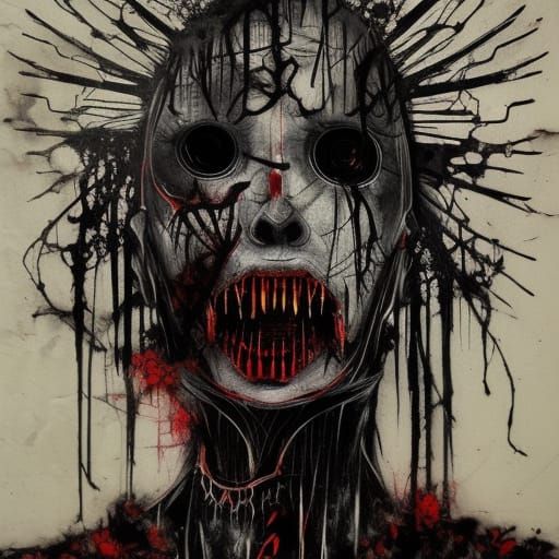 Undead Samurai Warrior in Dark Graphic Novel Style