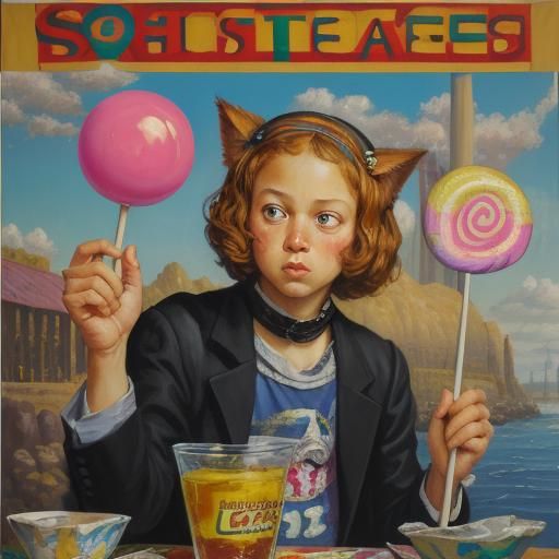 Whimsical Poster with Sweet Treats, Gurney Style