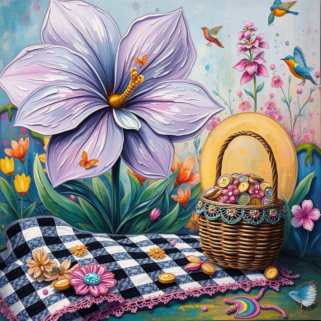 Whimsical Springtime Enchanted Garden Masterpiece in Pastel ...