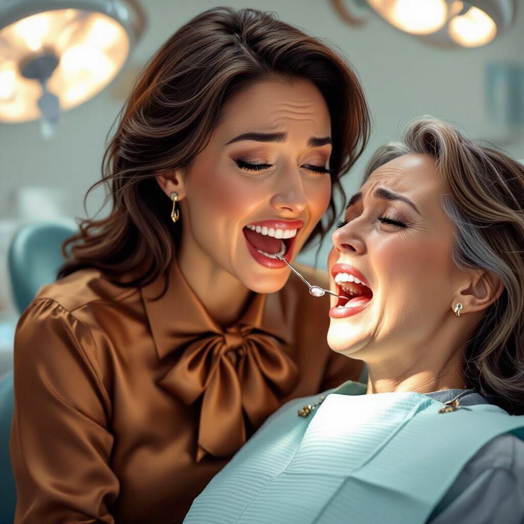 Dentist Examines Patient in Futuristic Style