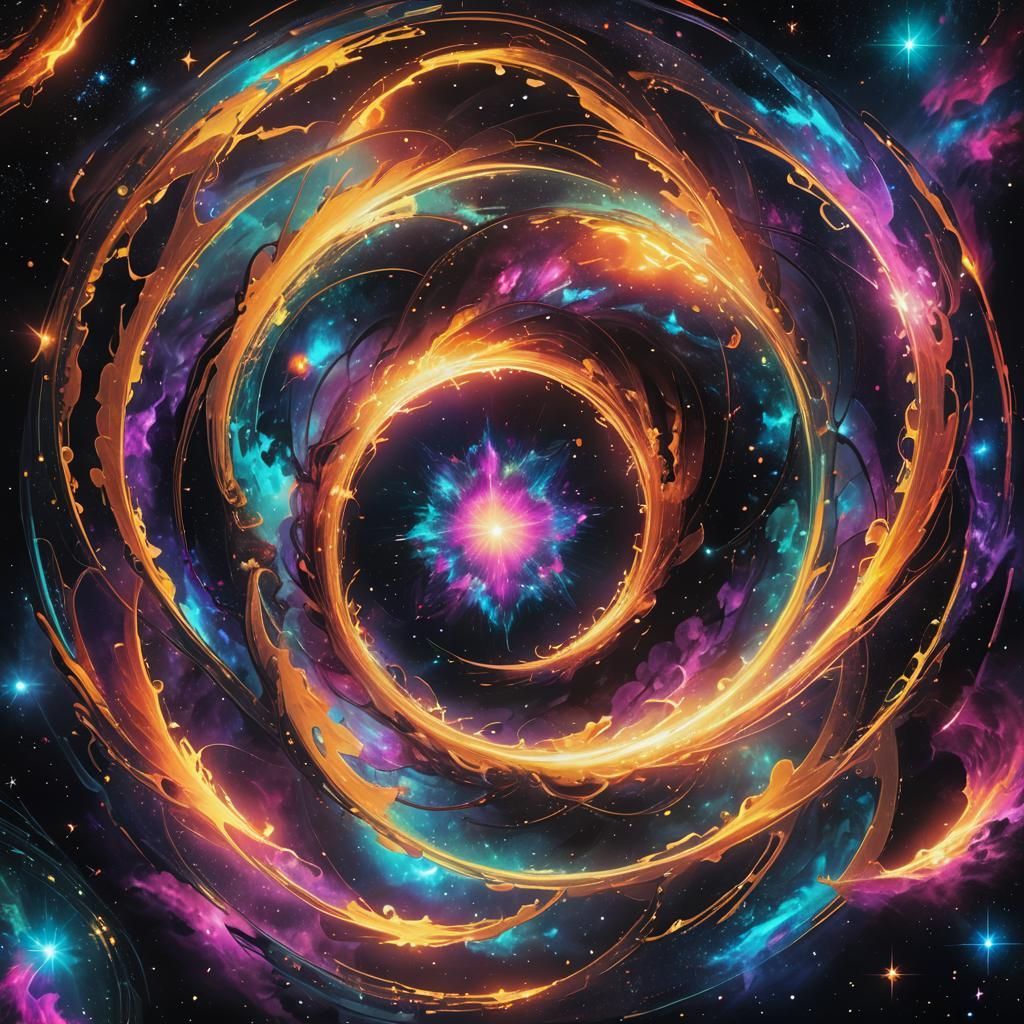 Ethereal Cosmic Portal in Neon Colors