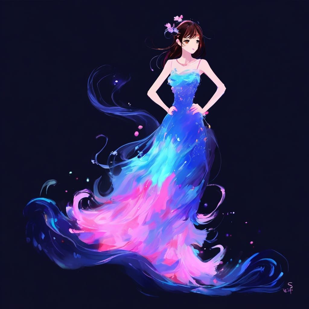 Serene Anime Scene in Digital Oil Painting Style