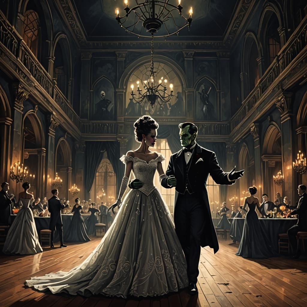 Frankenstein's Monster and Bride Ballroom Dance