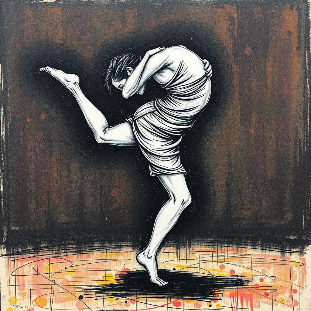 Surreal Dance Moves in Colorful Scratch Paper Etching