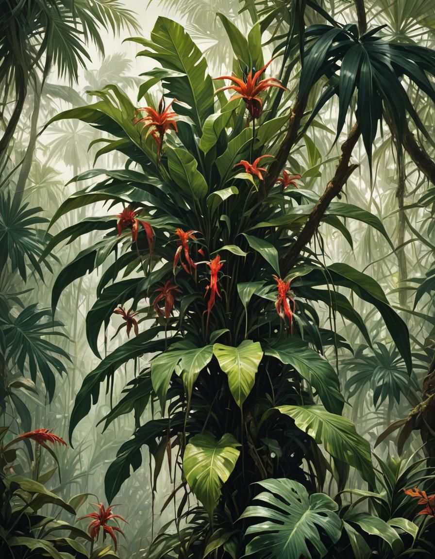 Sinister Tropical Plant Horror Art