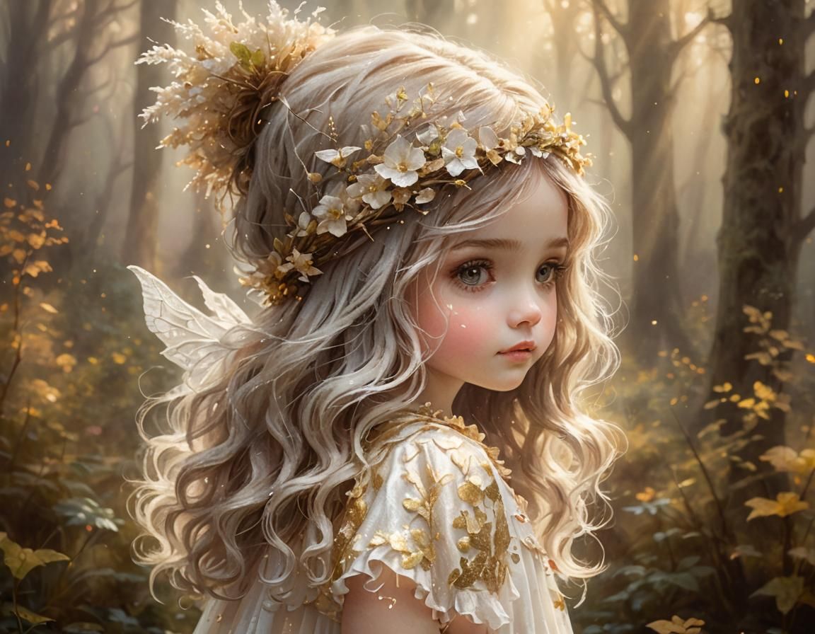 Ethereal Fantasy Girl in Mystical Forest