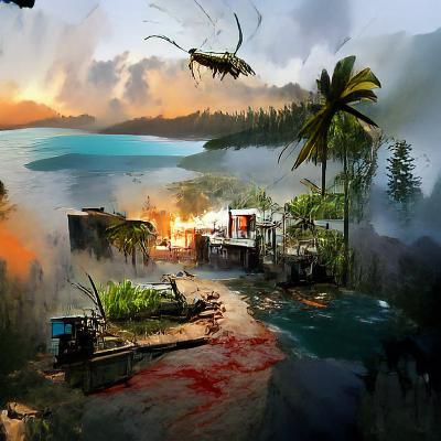 Tropical Island Paradise Landscape