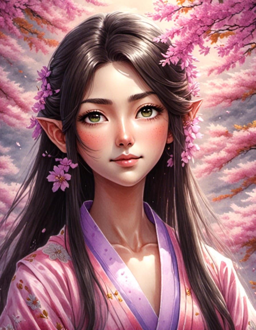 Fantasy Character Portrait, Pastel Pink Paradise (Goblinfant...