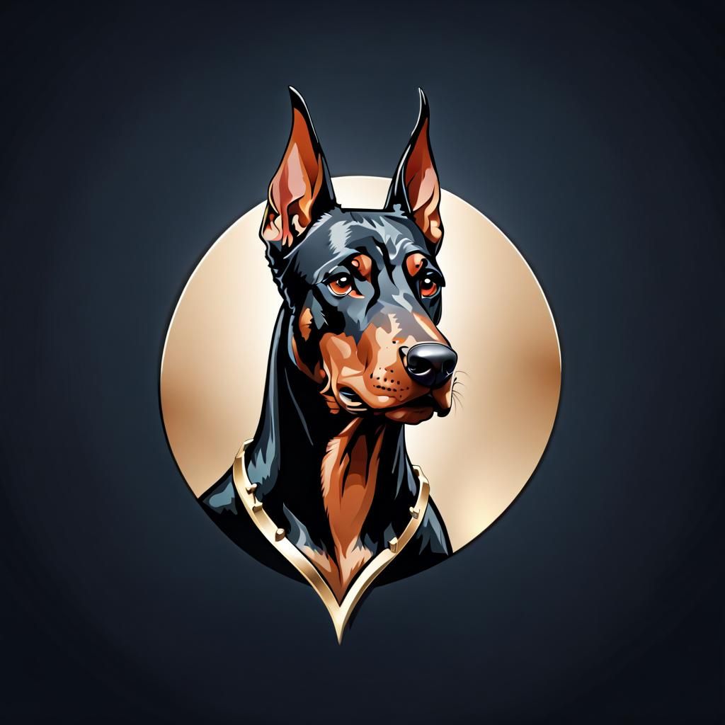 Doberman Dog Logo in 64K Resolution