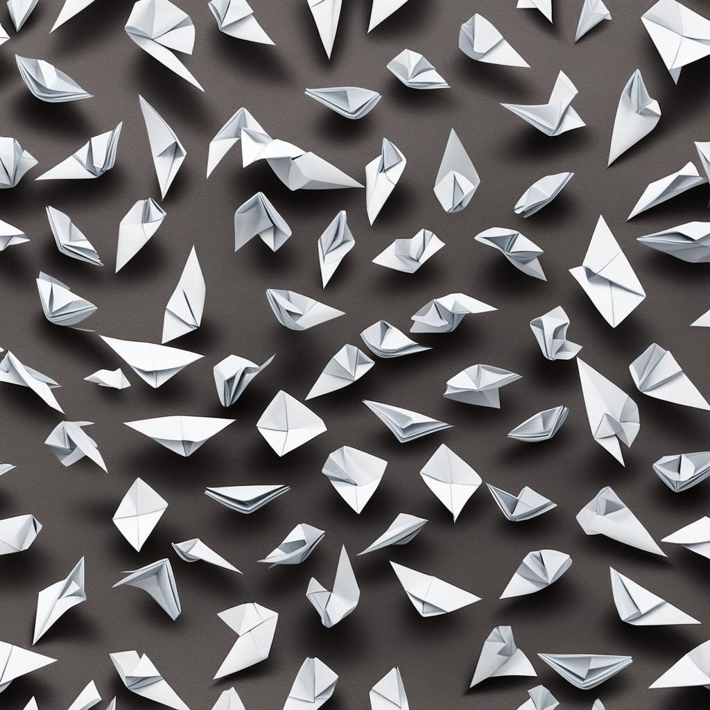Origami Paper Folds Papercraft in Soft Focus