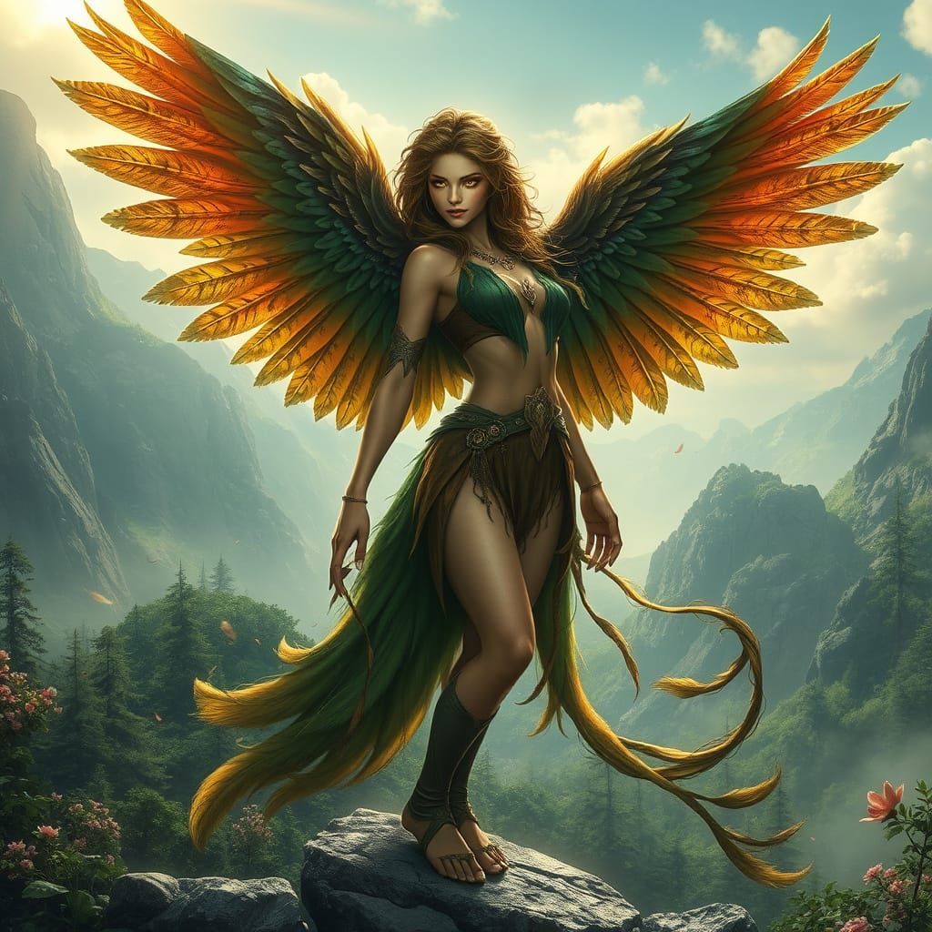 Nature Phoenix Hybrid Elara in Mystical Forest