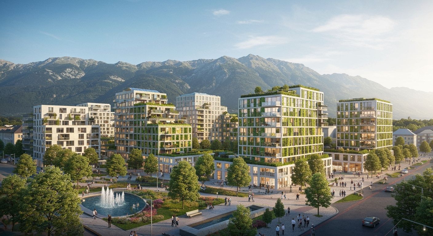Sustainable Innsbruck Cityscape with Green Architecture