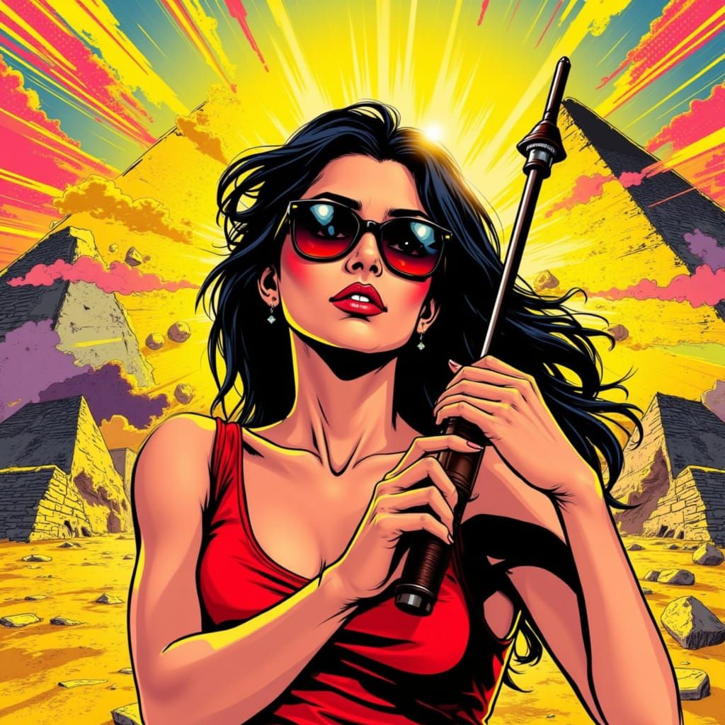 Comic Detective Investigates Egyptian Pyramid Mystery