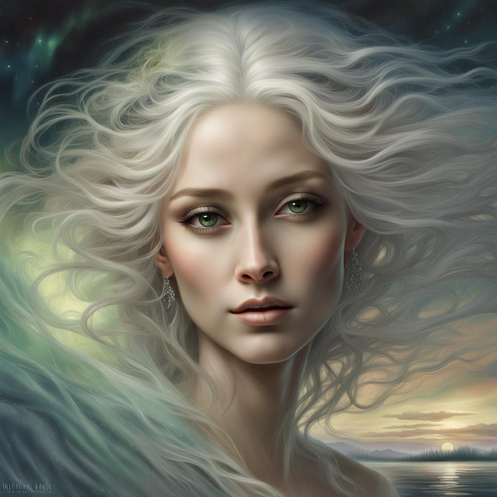 Ethereal Goddess in Bioluminescent Forest, Photorealistic St...