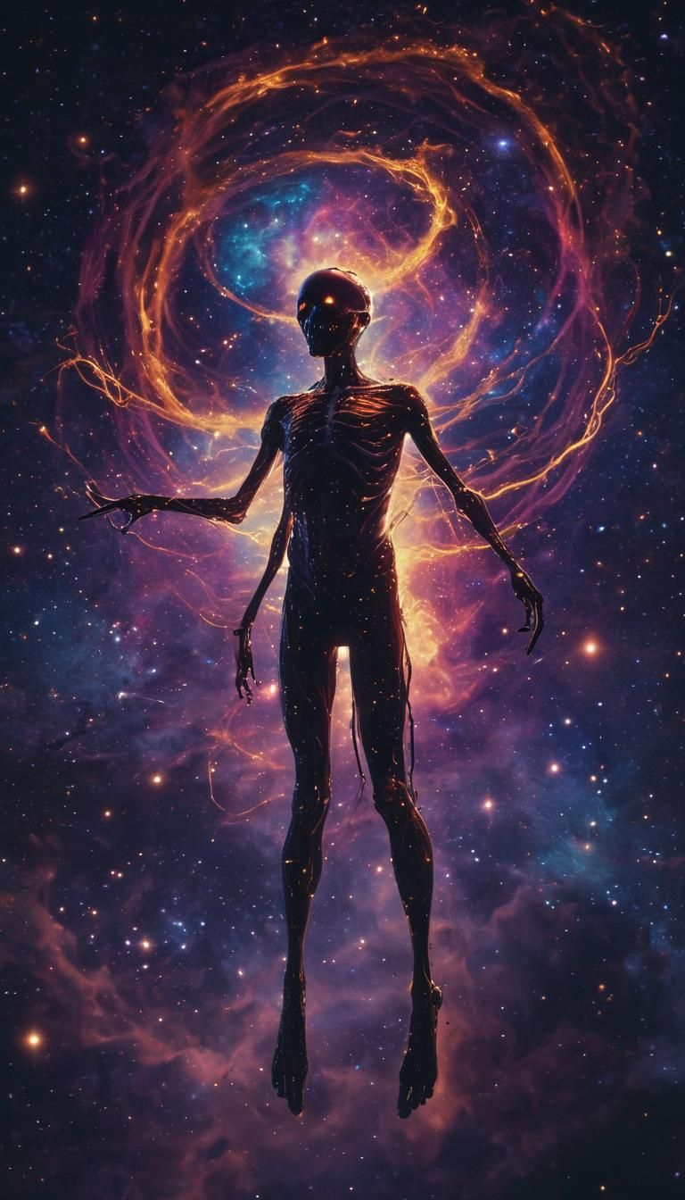 Cosmic Soul Eater in Neon Noir Style