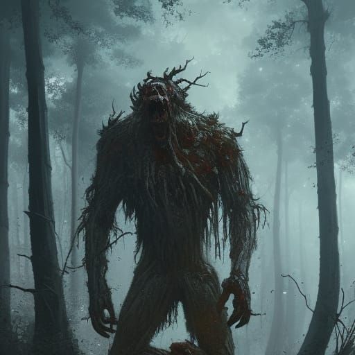 Monstrous Werebear in Toxic Post-Apocalyptic Forest