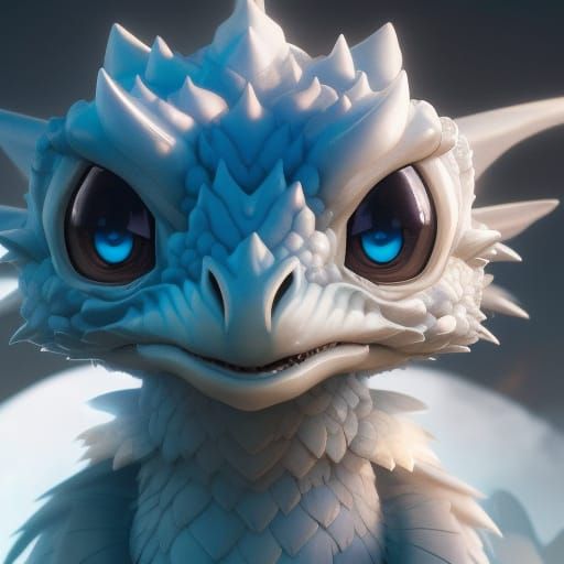 Adorable Chibi Dragon Portrait in Anime Style