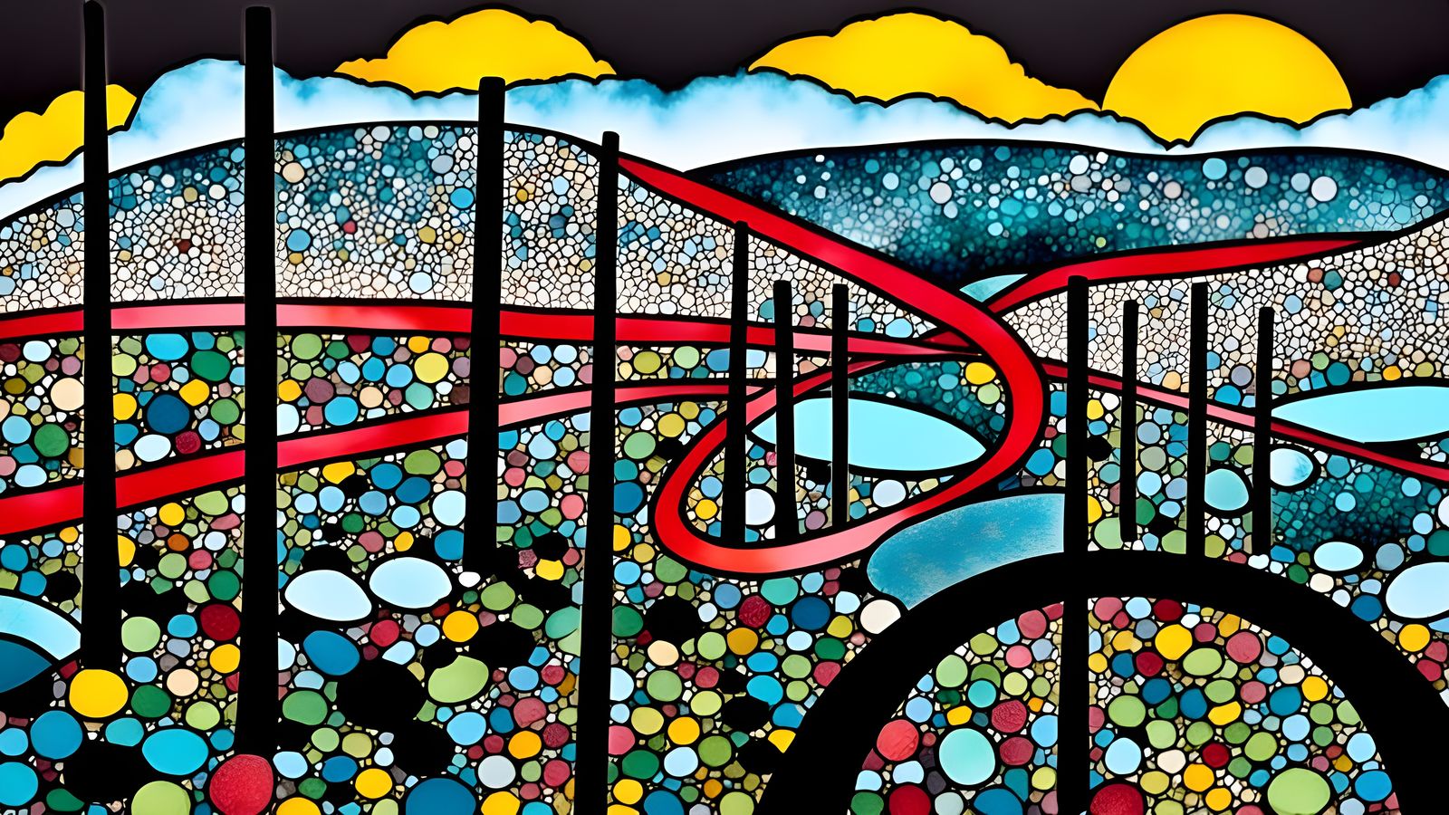 Ethereal Glowing Sea Glass on Winding Trail