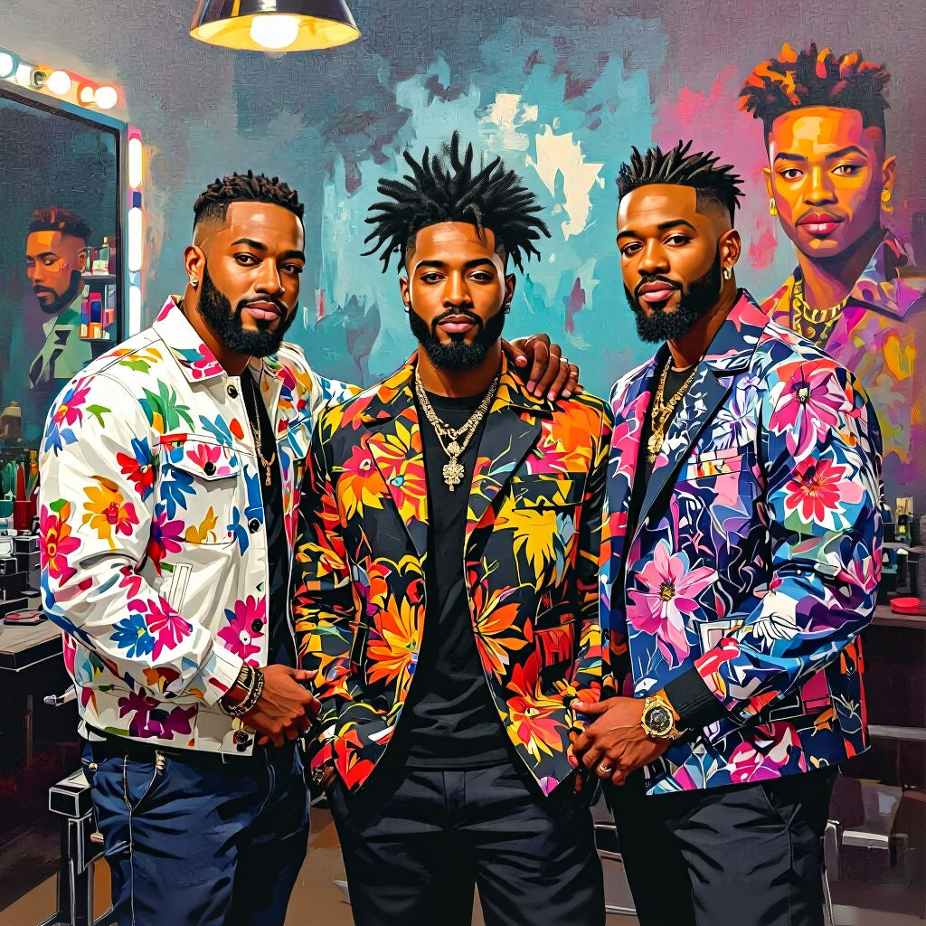 Diverse Group of African American Male Stylists