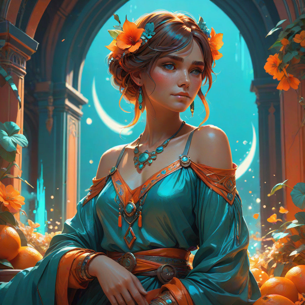 Vibrant Woman in Warm Colors