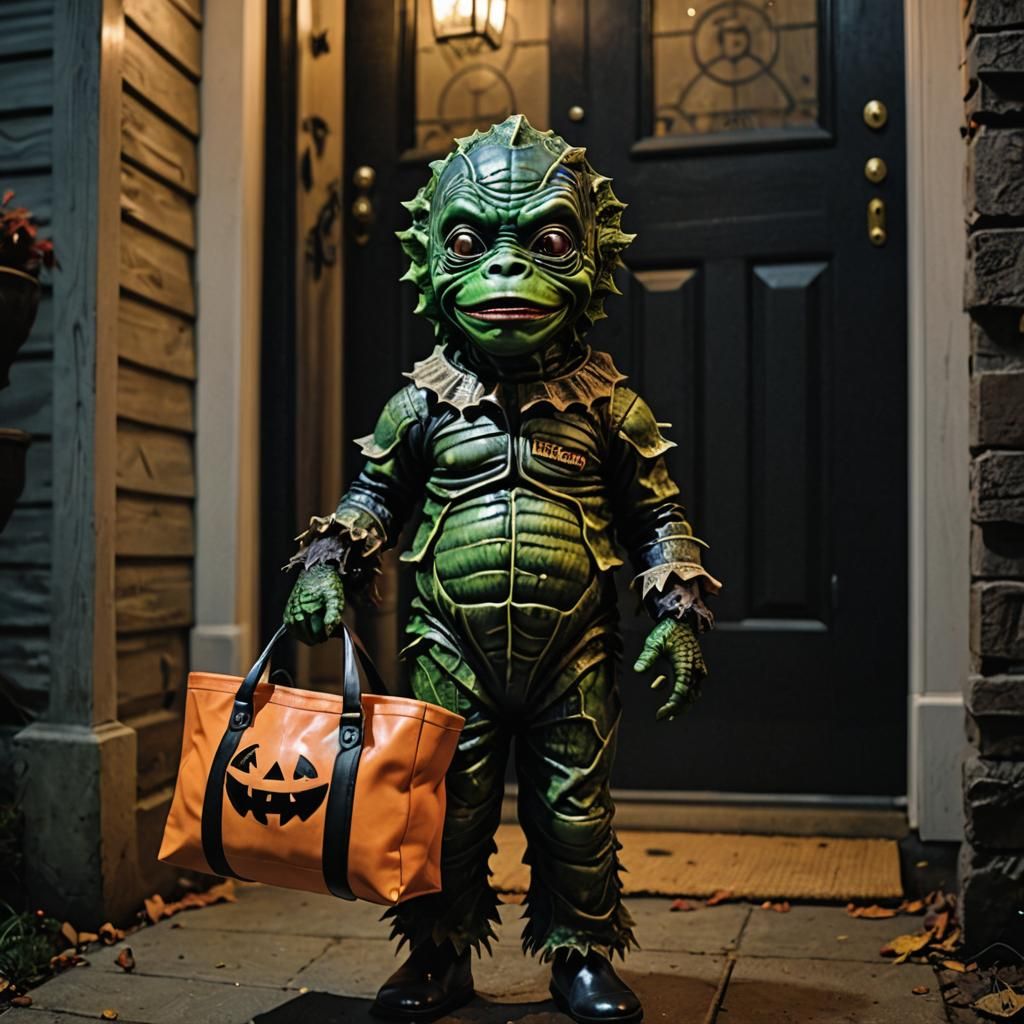 Halloween Toddler as Creature from the Black Lagoon