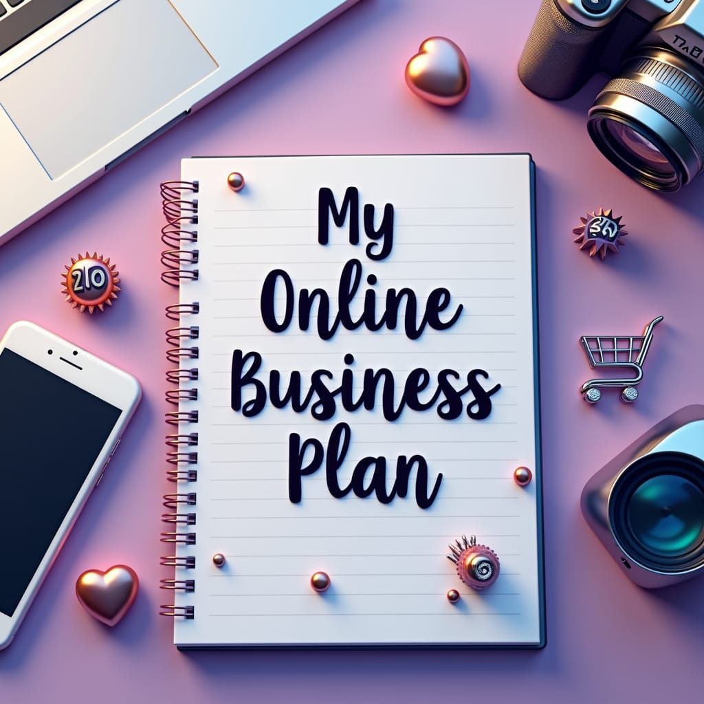 Online Business Flat Lay in High-Fantasy Style