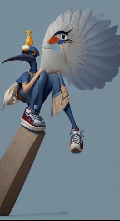 Chibi Disney Pixar Style Thoth in Sneakers