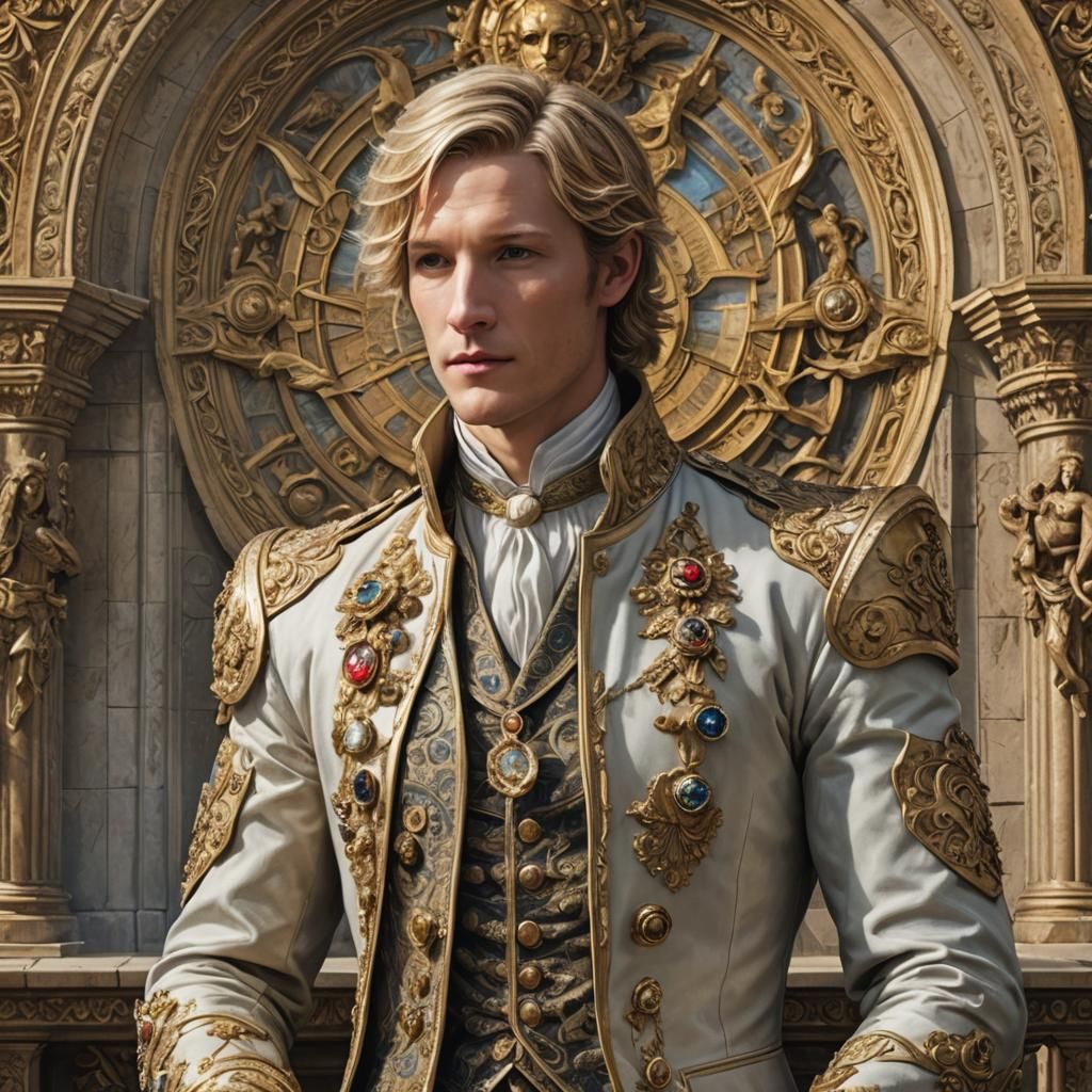 Archangel Gabriel in Rococo Fantasy Style