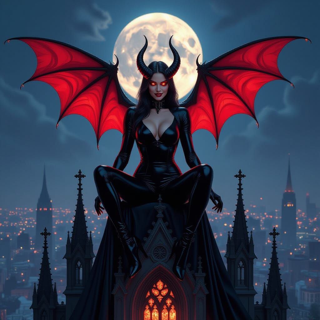 Gothic Demon Fairy Overlook in Ethereal Style