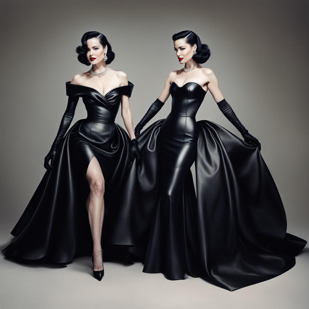 Robyn Dominique and Dita von Tease in Leather