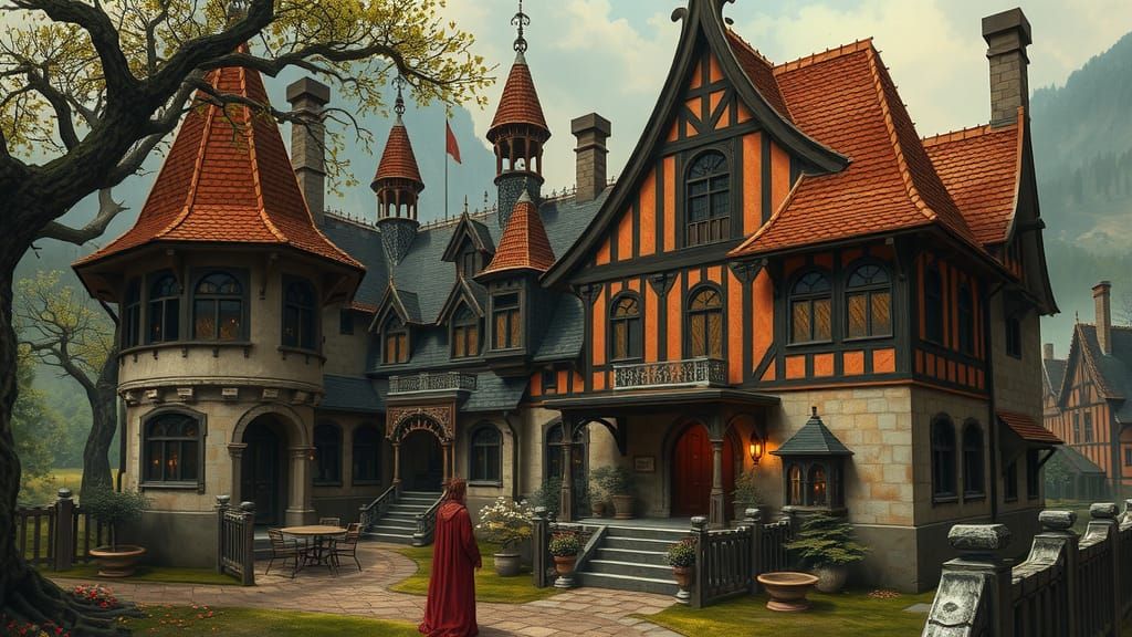 Gothic Elven Baroque Clan Village Architecture