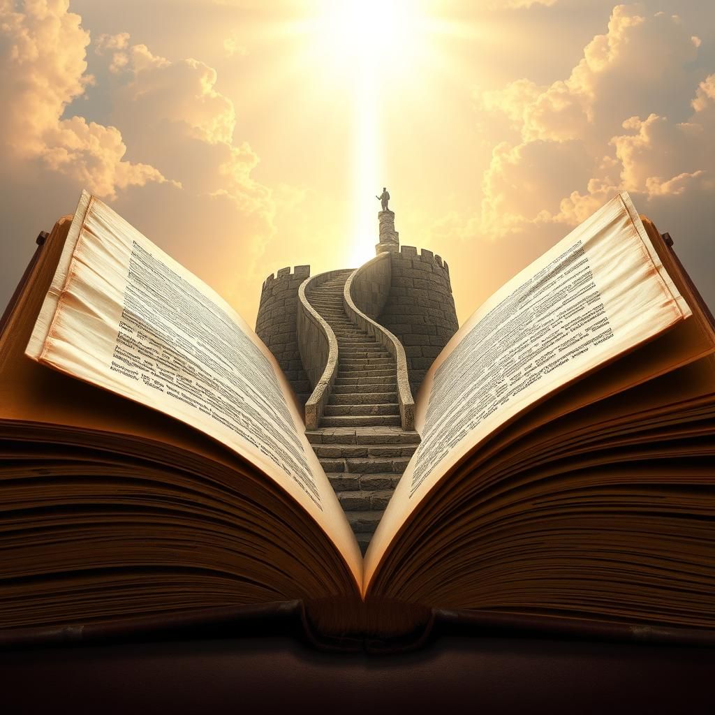 A Pop-Up Staircase Ascends into Radiant Light