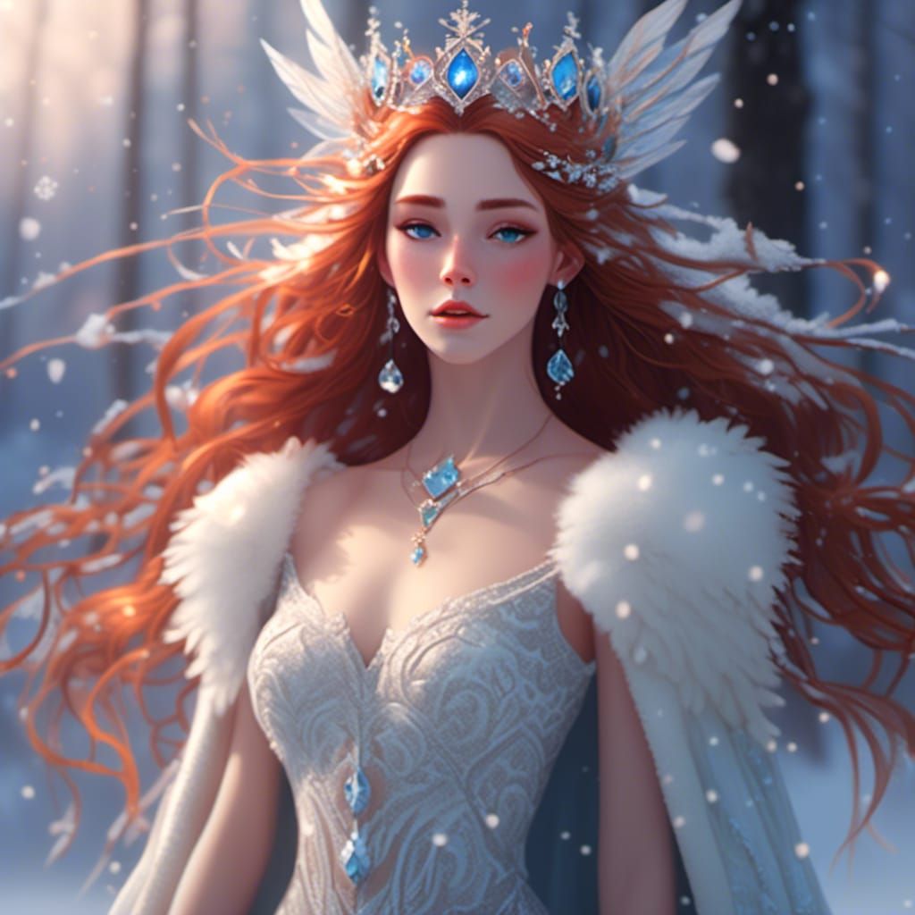 Stunning Winter Fairy Queen in Detailed Portrait