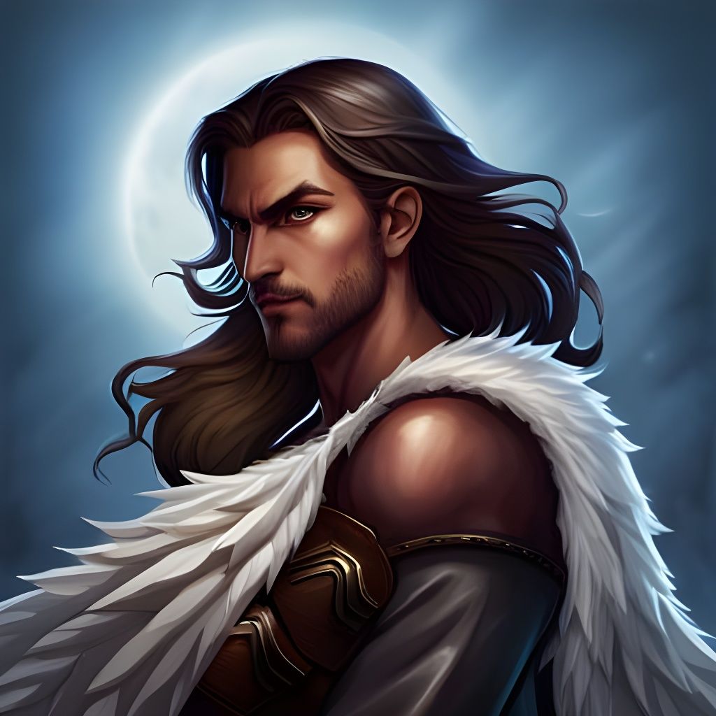 Half-Dragon Male Character Portrait in Metallic Style