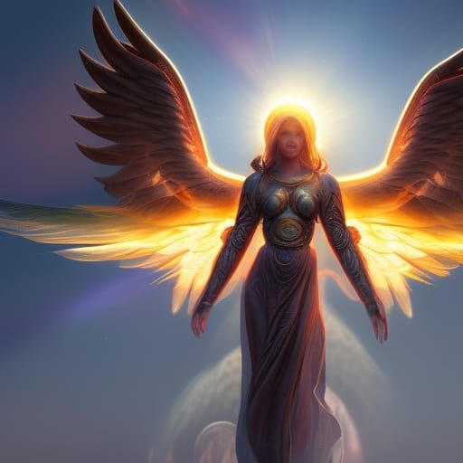 Radiant Female Archangel in Sunlight