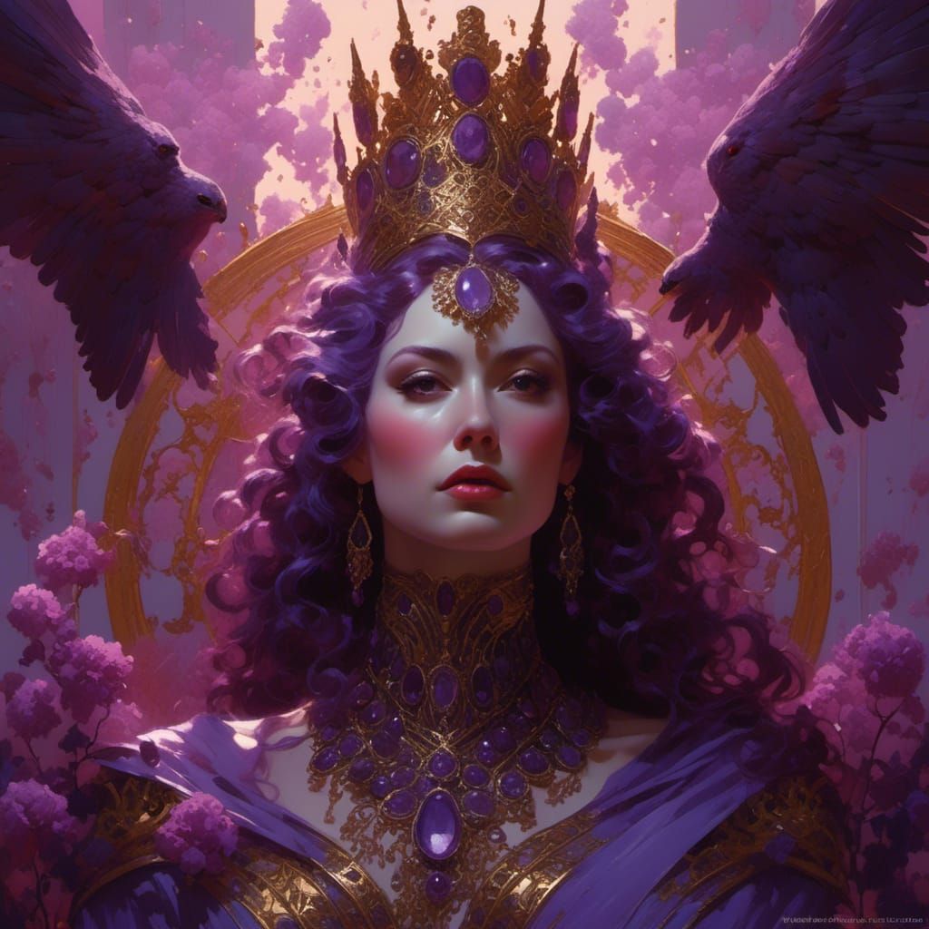 Persephone Portrait with Dramatic Lighting, Hyperrealistic