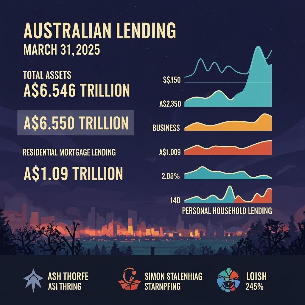 Australian Lending Statistics Infographic in Digital Art Sty...