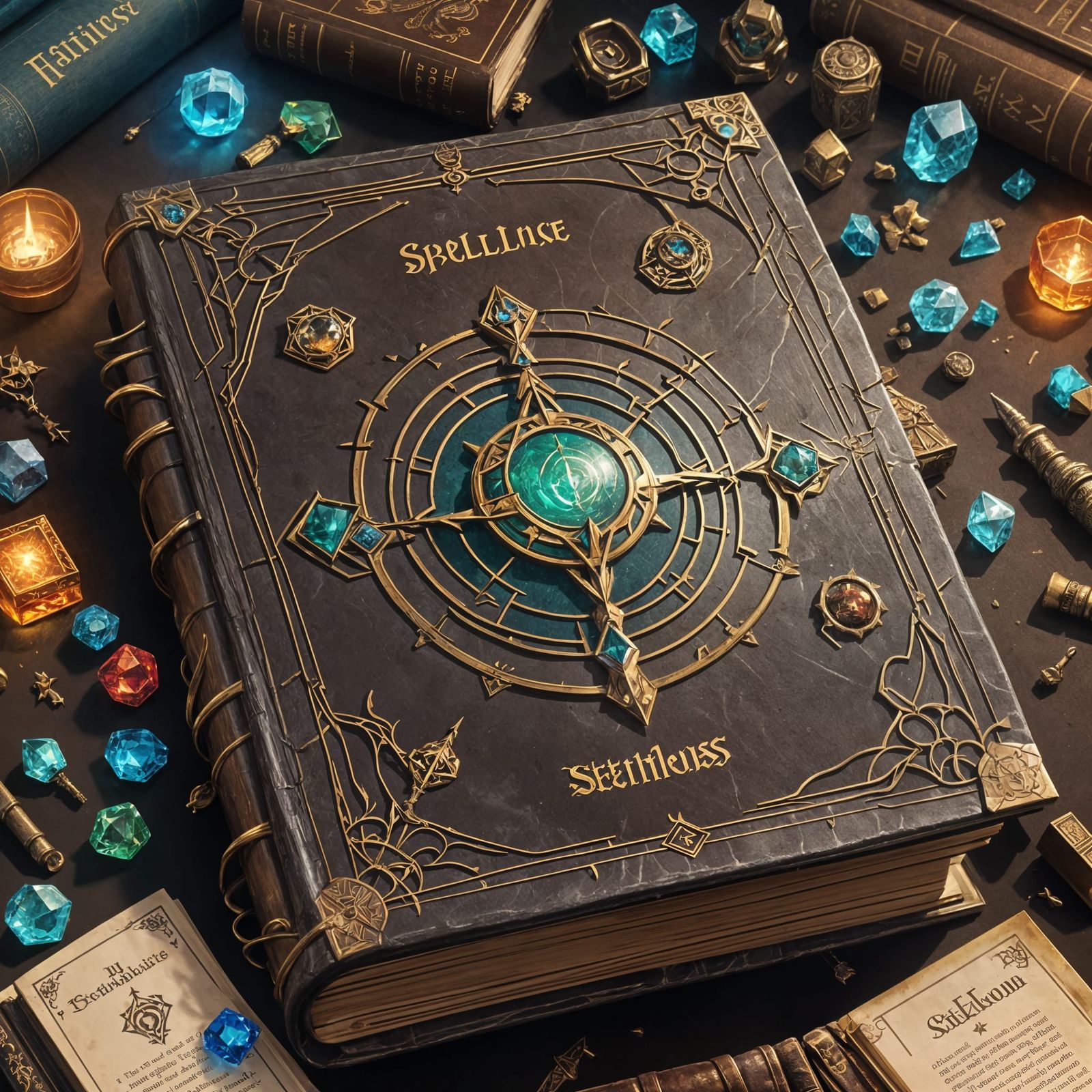 Spellcaster Rulebook Cover: Chronicle Horizons, Fantasy Art