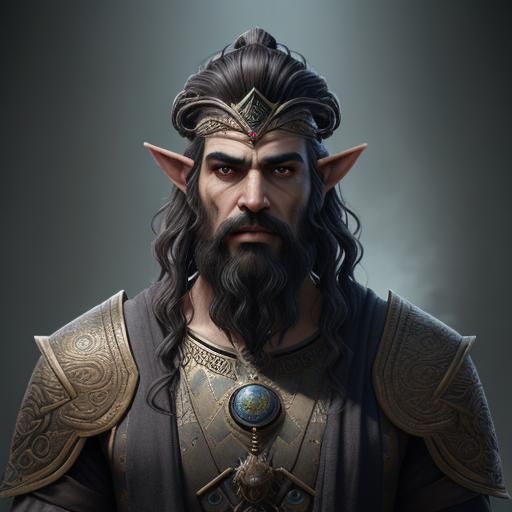 Steampunk Dwemer Portrait with Middle-Eastern Jewellery