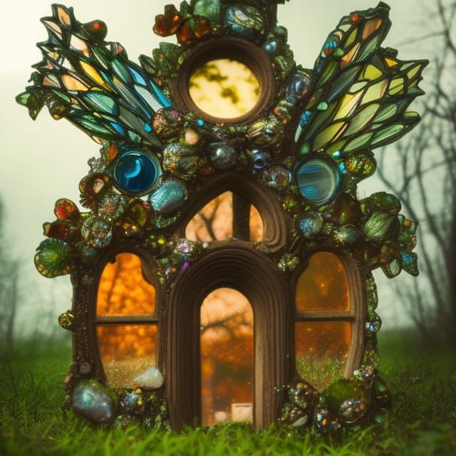 Ethereal Stained Glass Fairy House Photography
