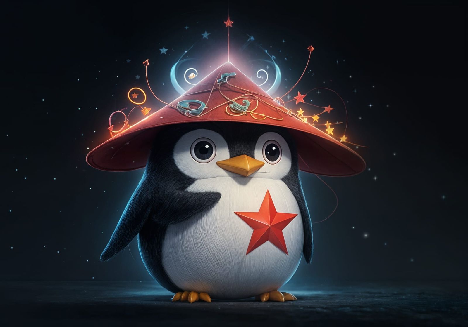 Linux Mascot as a Cangaceiro with Lantern Hat