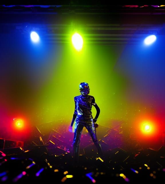 Futuristic Punk Band Concert in Cyberpunk Style