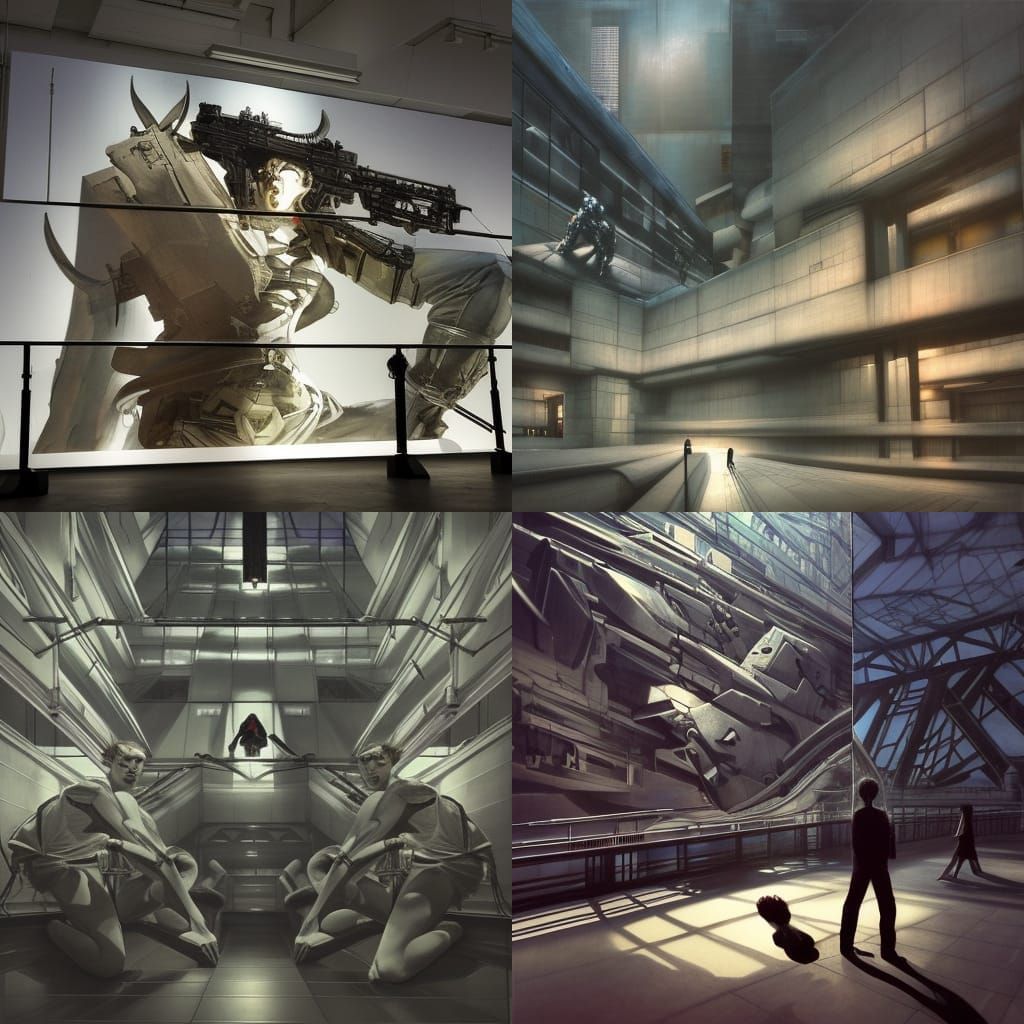 Grandiose 3D Gallery Interior with Ray Tracing