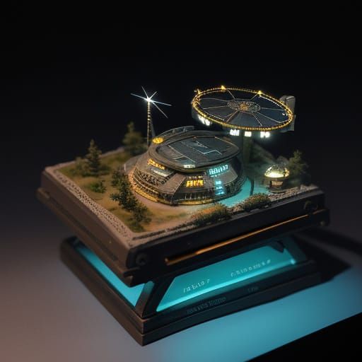 Science Fiction Enterprise Model in Cinematic Lighting