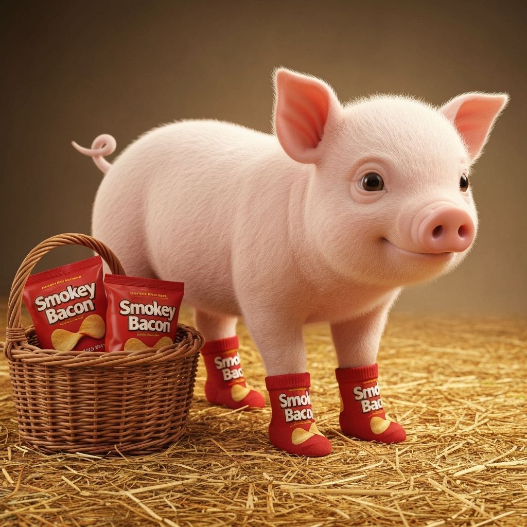 Adorable Piglet in Smokey Bacon Socks: CGI Art